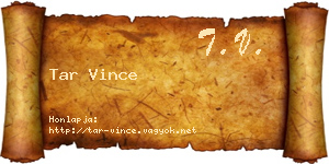 Tar Vince névjegykártya